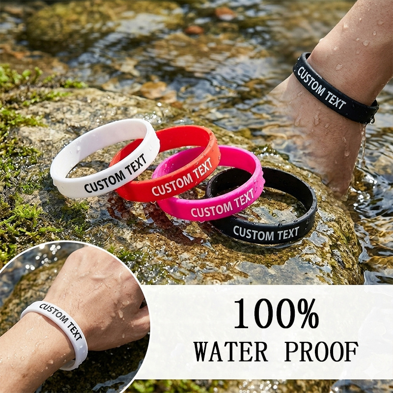 Custom Silicone Wristbands 100pcs Set, Gift for Her/Him